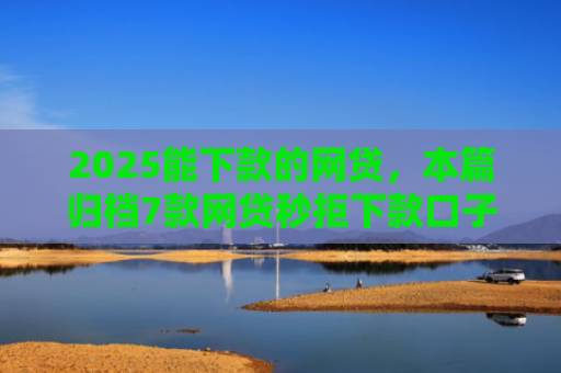 2025能下款的网贷，本篇归档7款网贷秒拒下款口子