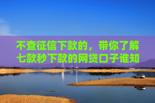 不查征信下款的，带你了解七款秒下款的网贷口子谁知道