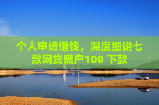 个人申请借钱，深度细说七款网贷黑户100 下款
