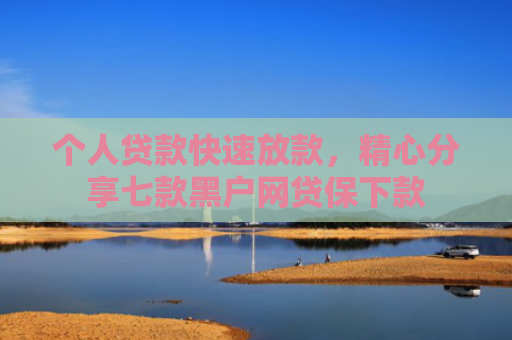 个人贷款快速放款，精心分享七款黑户网贷保下款
