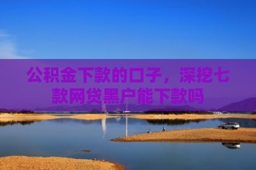 公积金下款的口子，深挖七款网贷黑户能下款吗