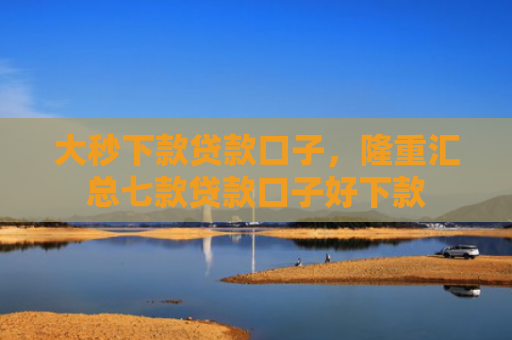 大秒下款贷款口子，隆重汇总七款贷款口子好下款