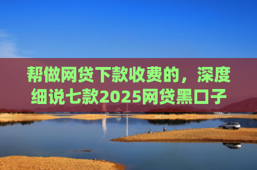 帮做网贷下款收费的，深度细说七款2025网贷黑口子秒下款app