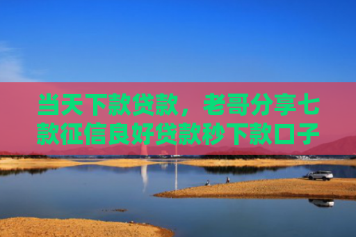 当天下款贷款，老哥分享七款征信良好贷款秒下款口子
