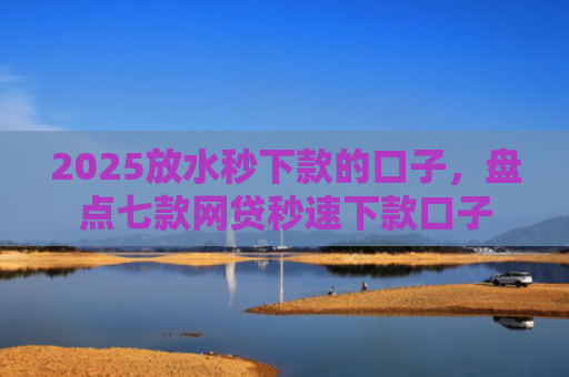 2025放水秒下款的口子，盘点七款网贷秒速下款口子