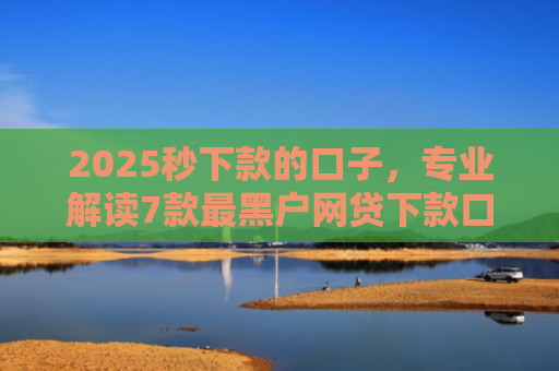 2025秒下款的口子，专业解读7款最黑户网贷下款口子