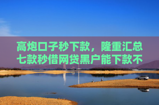 高炮口子秒下款，隆重汇总七款秒借网贷黑户能下款不