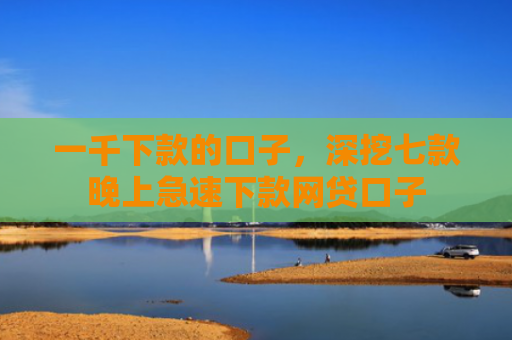 一千下款的口子，深挖七款晚上急速下款网贷口子