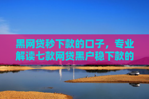 黑网贷秒下款的口子，专业解读七款网贷黑户稳下款的口子