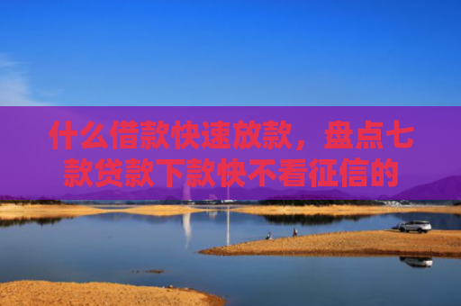 什么借款快速放款，盘点七款贷款下款快不看征信的