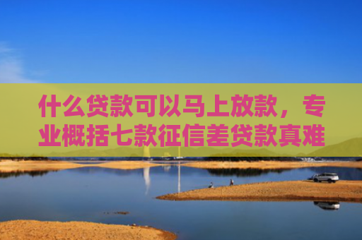 什么贷款可以马上放款，专业概括七款征信差贷款真难下款吗