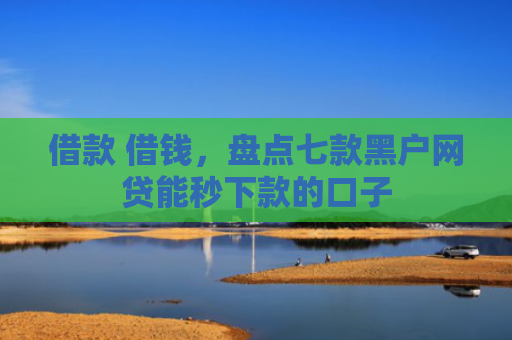 借款 借钱，盘点七款黑户网贷能秒下款的口子