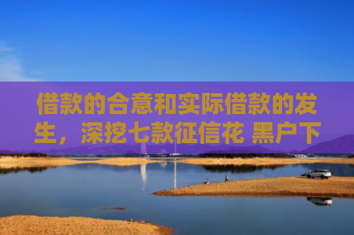 借款的合意和实际借款的发生，深挖七款征信花 黑户下款的网贷