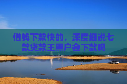 借钱下款快的，深度细说七款贷款王黑户会下款吗