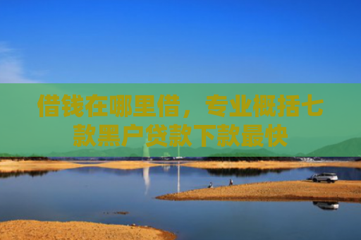 借钱在哪里借，专业概括七款黑户贷款下款最快