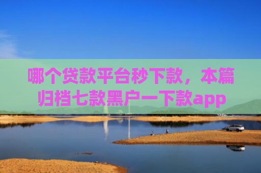 哪个贷款平台秒下款，本篇归档七款黑户一下款app