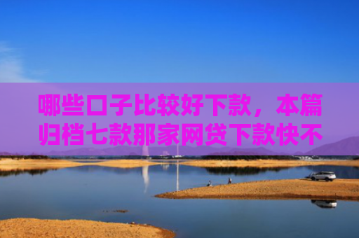 哪些口子比较好下款，本篇归档七款那家网贷下款快不查征信