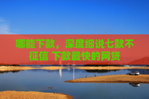 哪能下款，深度细说七款不征信 下款最快的网贷