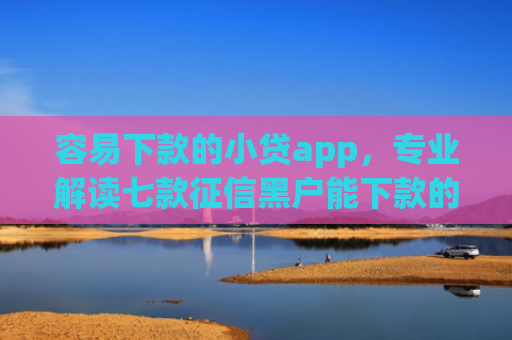 容易下款的小贷app，专业解读七款征信黑户能下款的平台有