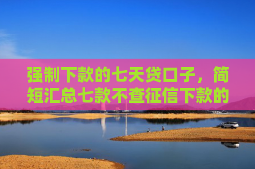 强制下款的七天贷口子，简短汇总七款不查征信下款的借钱平台