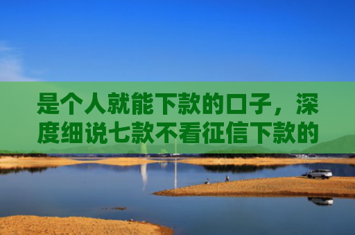 是个人就能下款的口子，深度细说七款不看征信下款的小额贷款