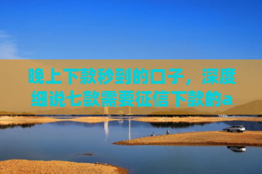 晚上下款秒到的口子，深度细说七款需要征信下款的app