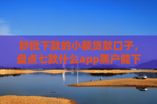 秒批下款的小额贷款口子，盘点七款什么app黑户能下款