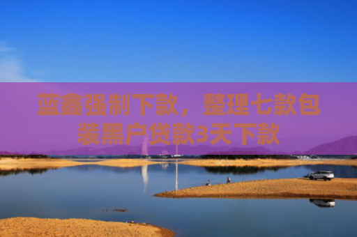 蓝鑫强制下款，整理七款包装黑户贷款3天下款