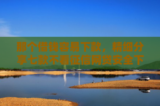 那个借钱容易下款，精细分享七款不看征信网贷安全下款快
