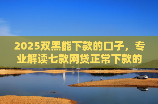 2025双黑能下款的口子，专业解读七款网贷正常下款的老口子